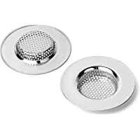 Qinglele 2 coladores para fregadero de cocina y baño- filtro de drenaje de acero inoxidable- más grueso- diámetro…